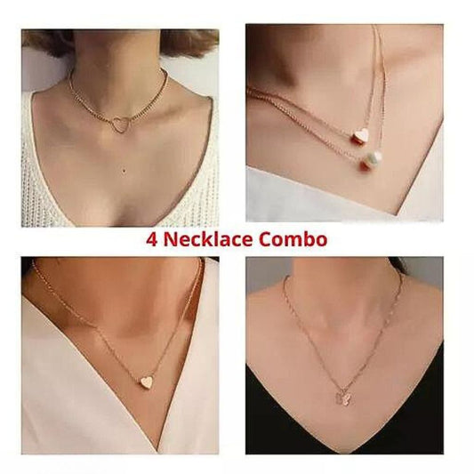 Four Chain Necklace Combo Set